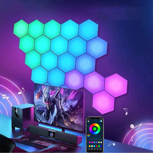 1-20 PCS 5V USB APP LED Hexagonal Night Light Wall Lamps