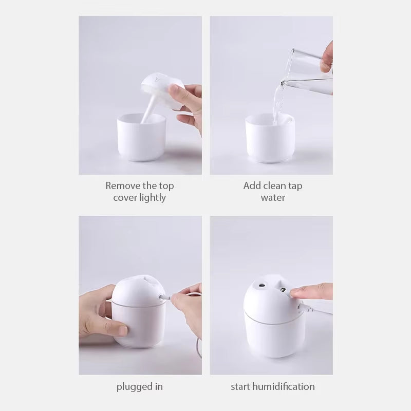 250ML Mini Aroma Oil Diffuser USB  Electric Air Humidifier with LED Night Lamp 
